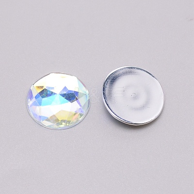 Acrylic Faceted Cabochons OACR-WH0025-12-1
