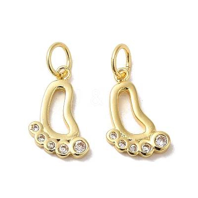 Rack Plating Brass Micro Pave Cubic Zirconia Pendants KK-K377-63G-1
