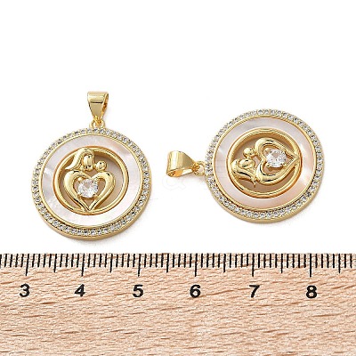 Brass Micro Pave Cubic Zirconia Pendants KK-U070-04A-G-1