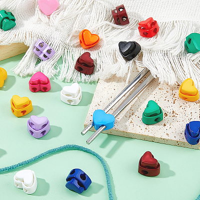 44Pcs 11 Colors Nylon Spring Cord Locks FIND-FH0016-85-1