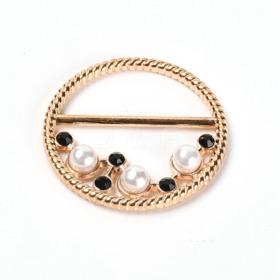 Alloy Resin Imitation Pearl Buckles JEWB-WH0014-07A-1