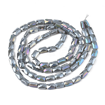 Electroplate Opaque Solid Color Glass Beads Strands X-EGLA-N002-25-A09-1