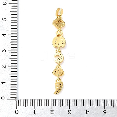 Brass Micro Pave Clear Cubic Zirconia Pendants KK-D101-01A-G-1