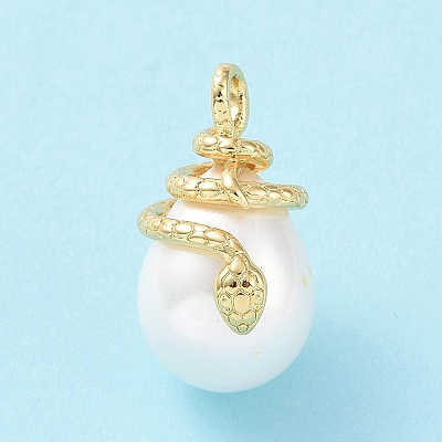 Shell Pearl Pendants X-KK-C004-09G-1