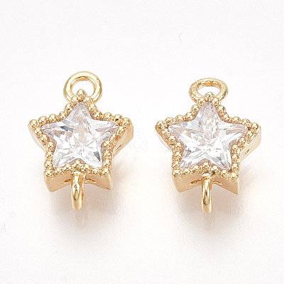 Brass Cubic Zirconia Links X-KK-S350-311-1