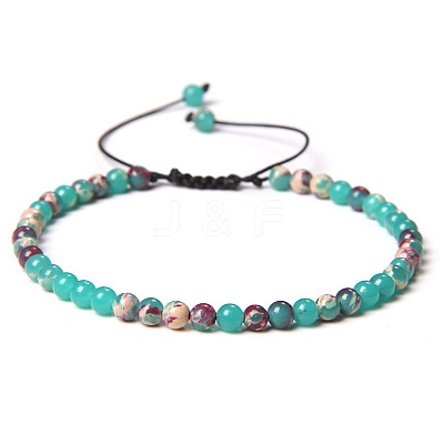 4mm Natural Shoushan Stone Beaded Braided Bracelets LS-SY1950-10-1