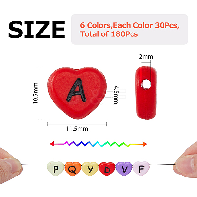 180Pcs 6 Colors Horizontal Hole Opaque Acrylic Beads SACR-HY0001-01-1