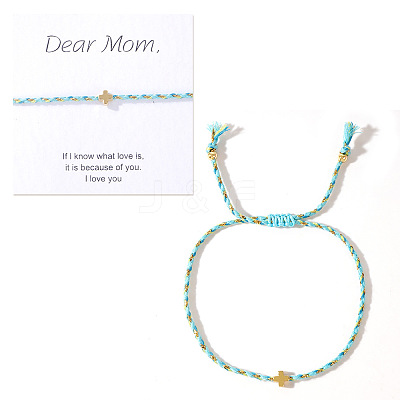 Mother's Day Adjustable Brass Bead Braided Bead Bracelets YE2550-11-1