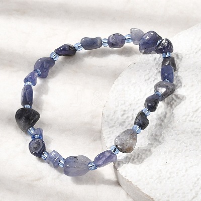 Natural Tanzanite Beaded Stretch Bracelets GG-CBA05D5-02A-11A-1