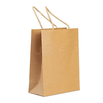 DIY Rectangle with Giraffe Pattern Kraft Paper Bag Making Set DIY-F079-08-1