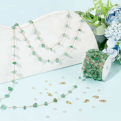 DIY Natural Green Aventurine Jewelry Set Making Kit DIY-WR0004-16A-1