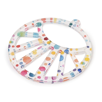 Printed Transparent Acrylic Pendants FIND-K017-13-1