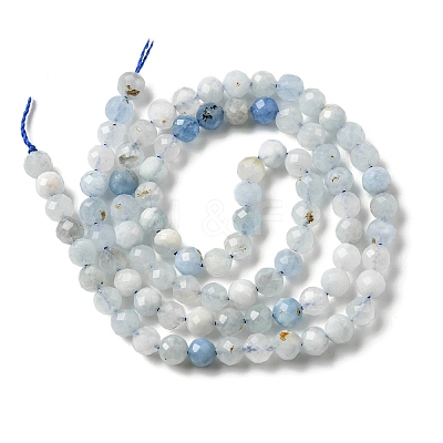 Natural Aquamarine Beads Strands X-G-E411-19E-4mm-1
