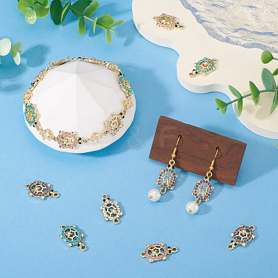 16Pcs Alloy Rhinestone Connector Charms ALRI-TA0001-39-1
