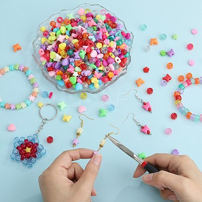 1500Pcs 6 Colors Opaque Acrylic Beads MACR-SZ0001-90B-1