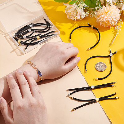 10Pcs 2 Colors Nylon Cords Bracelet Makings Fit for Connector Charms MAK-UN0001-69-1