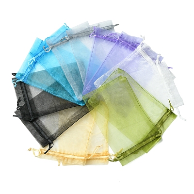 50Pcs Organza Bags Jewellery Storage Pouches Wedding Favour Party Mesh Drawstring Gift OP-FS0001-05C-1