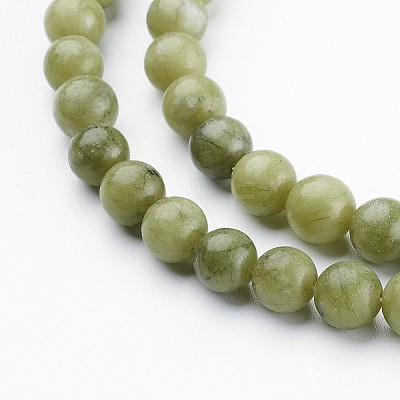 Natural Taiwan Jade Beads Strands X-GSR6mmC032-1