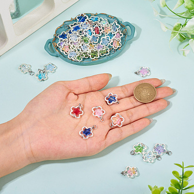 50Pcs Alloy & Glass Pendants PALLOY-TAC0239-1