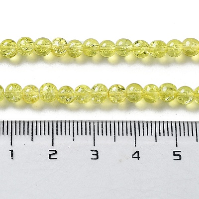1 Strand Transparent Crackle Glass Round Beads Strands X-CCG-Q001-4mm-04-1