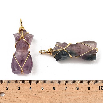 Natural & Synthetic Mixed Gemstone Pendants G-K338-30G-1