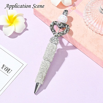 Heart Shape Polymer Clay Rhinestone Beads CLAY-NH0001-09B-02-1
