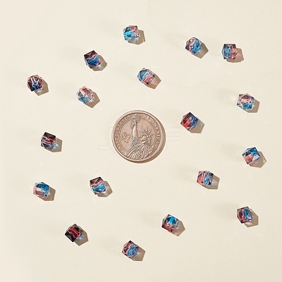 Two Tone Transparent Spray Painted Acrylic Bead X-ACRP-T005-26C-1
