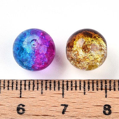 Baking Paint Transparent Crackle Glass Beads DGLA-Q018-10mm-M01-1