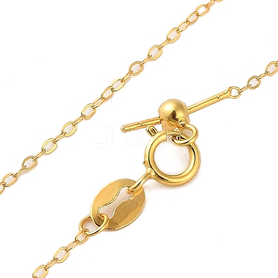 925 Sterling Silver Cable Chain Adjustable Slider Necklaces for Women NJEW-U030-01G-01-1