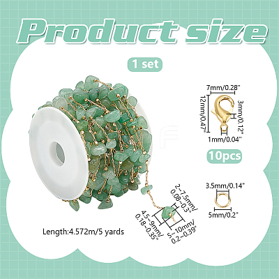 DIY Natural Green Aventurine Jewelry Set Making Kit DIY-WR0004-16A-1
