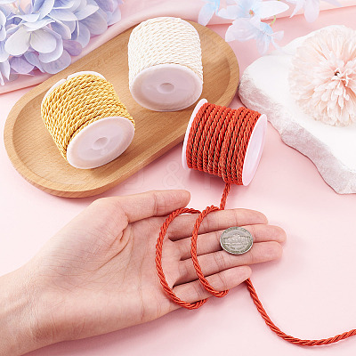 3 Rolls 3 Colors Round Polyester Cord OCOR-TA0003-88A-1