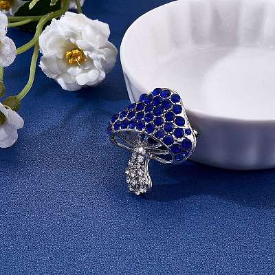 Cubic Zirconia Mushroom Brooch JBR102G-1