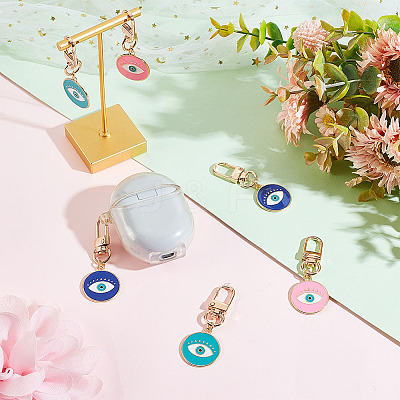 6Pcs Alloy Enamel Keychain HJEW-AR0001-07-1