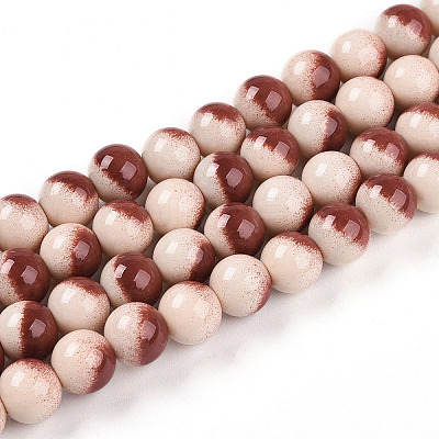 Baking Paint Glass Beads Strands DGLA-N012-8mm-08-1