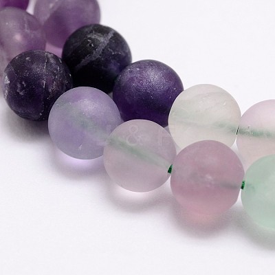 Natural Fluorite Bead Strands G-A163-06-8mm-1
