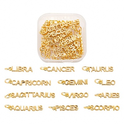 24Pcs 12 Style Golden Brass Pendants KK-LS0001-45-1