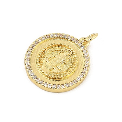 Brass Micro Pave Cubic Zirconia Pendants KK-P300-06G-1