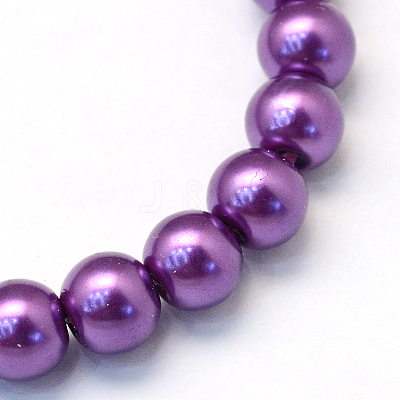 Baking Paint Pearlized Glass Pearl Round Bead Strands HY-Q003-4mm-37-1