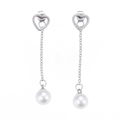 304 Stainless Steel Chain Tassel Earrings EJEW-I248-17-1