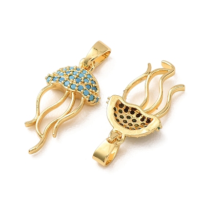 Brass Micro Pave Sky Blue Cubic Zirconia Pendants CU-CBADD64-12G-1