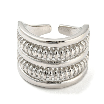 Brass Open Cuff Ring RJEW-C033-05P-1