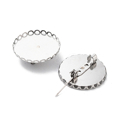 Non-Tarnish 304 Stainless Steel Brooch Base Settings FIND-D035-03E-P-1
