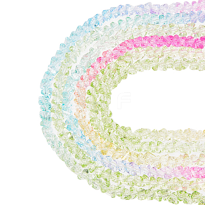 8 Strands Transparent Gradient Color Glass Bead Strands GLAA-SC0002-02C-1