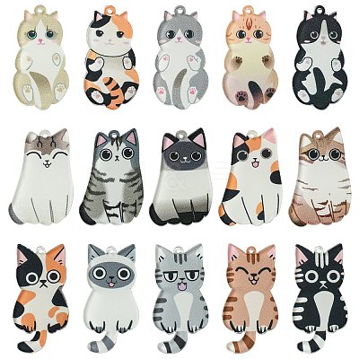 30Pcs 15 Styles Acrylic Pendants OACR-CJ0001-96-1