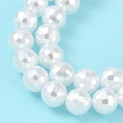 Electroplated Glass Pearl Beads Strands BSHE-C007-A01-02-1-1