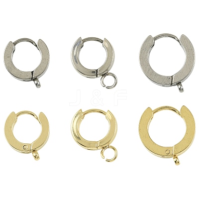 16Pcs 201 Stainless Steel Huggie Hoop Earrings Findings STAS-FS0002-26B-1