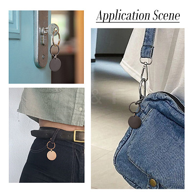 4Pcs 4 Styles Stainless Steel Keychains KEYC-TA0004-81F-1