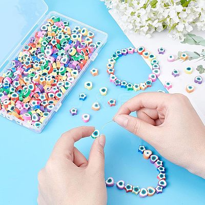 350Pcs 14 Style Handmade Polymer Clay Beads CLAY-NB0001-69-1
