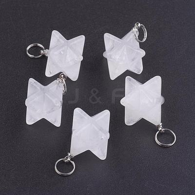 Natural Quartz Crystal Pendants G-E398-02J-1