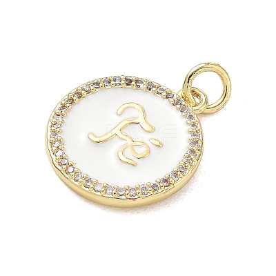 Brass Micro Pave Clear Cubic Zirconia Pendants CU-CBADD0C-06G-02-1